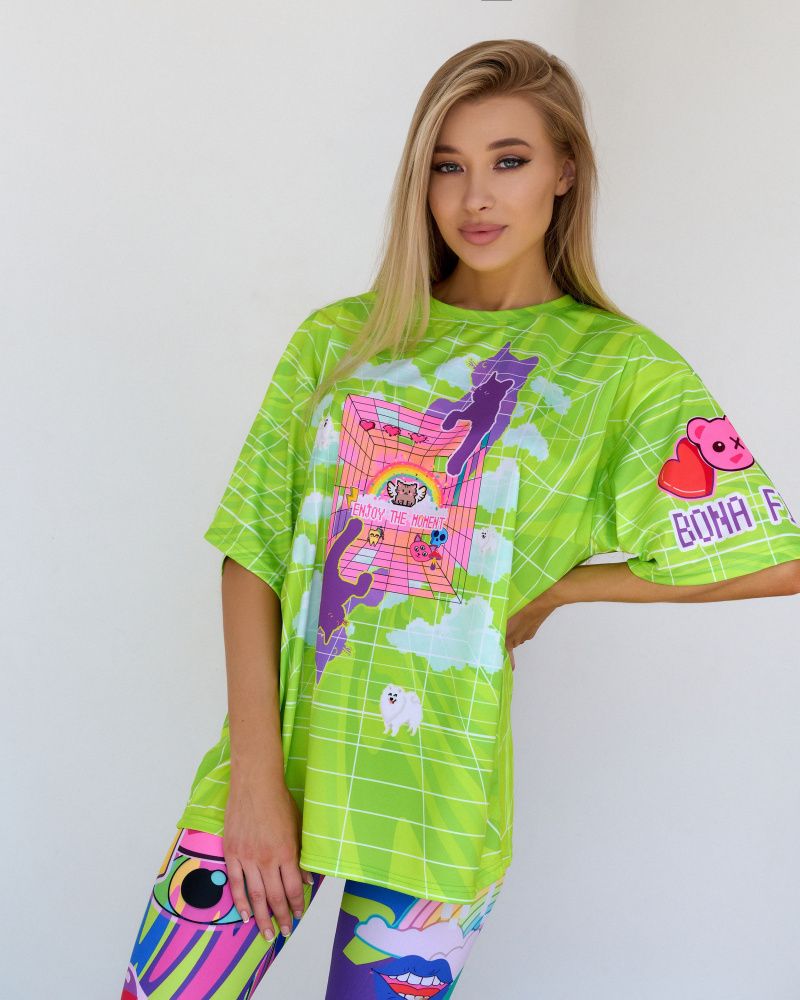 Футболка OVERSIZE T- shirt JOY "Green"