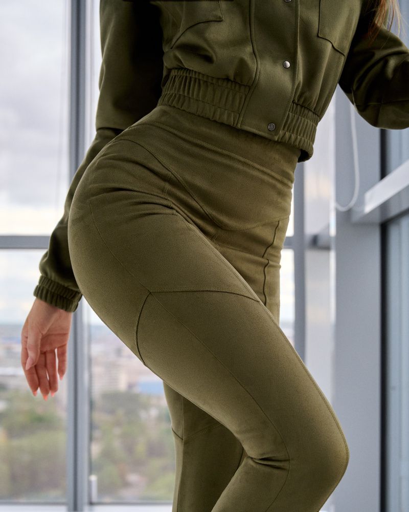 Bona Fashion: Suede Trousers "Khaki"