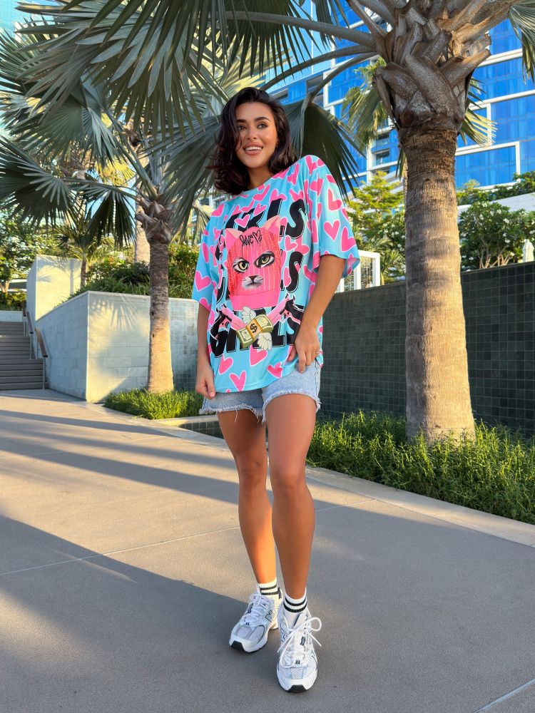 Bona Fashion: OVERSIZE T-shirt "Meow Criminal"