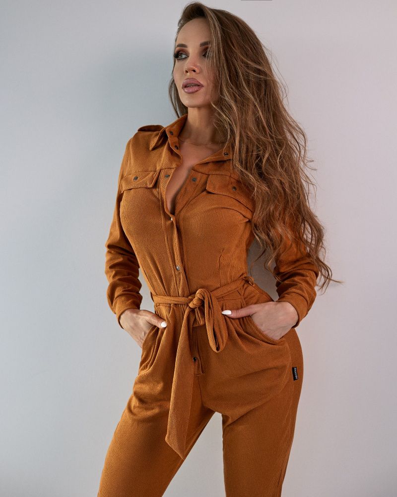 Bona Fide: Safari Jumpsuit  "Caramel Velvet"