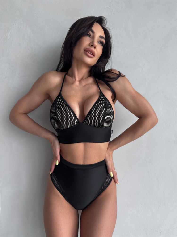 Bona Fide: Monro Swimsuit "Black Mesh"